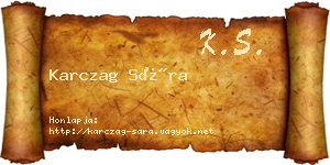 Karczag Sára névjegykártya